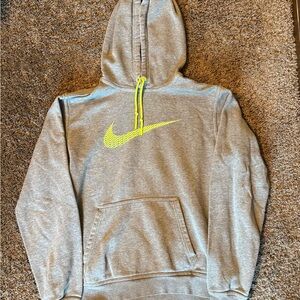 Nike Gray Hoodie with Neon Accents